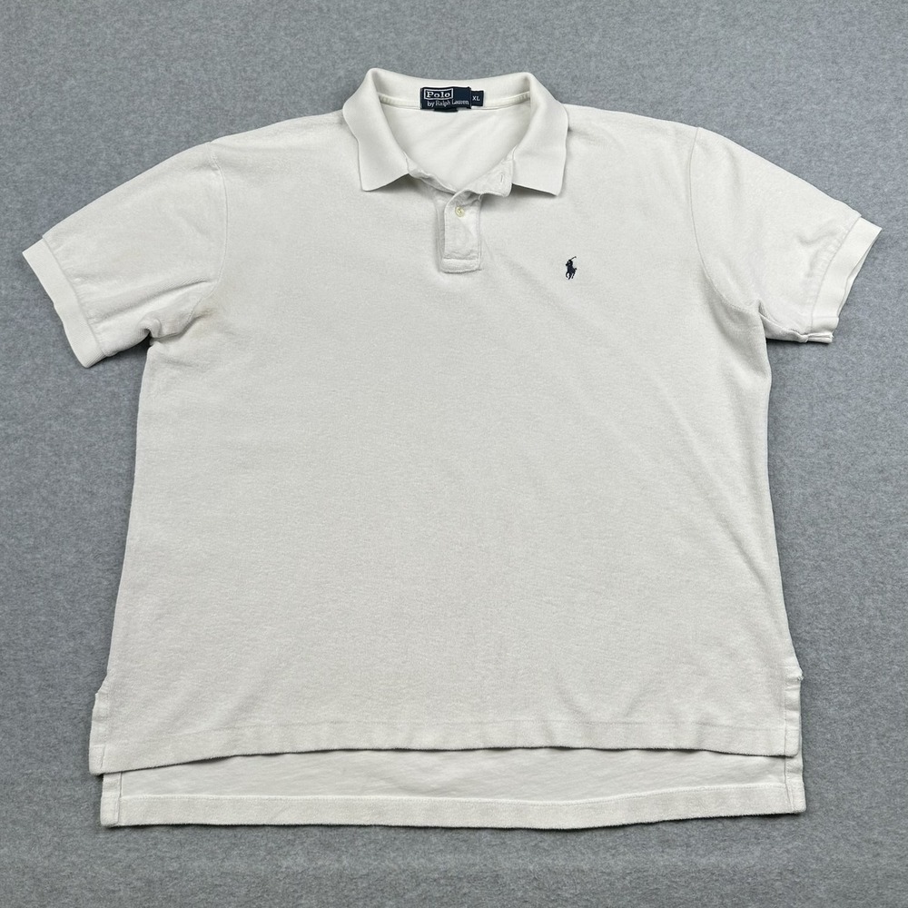 Ralph Lauren Polo Shirt Mens XL White Classic Fit Short Sleeve Golf Casual